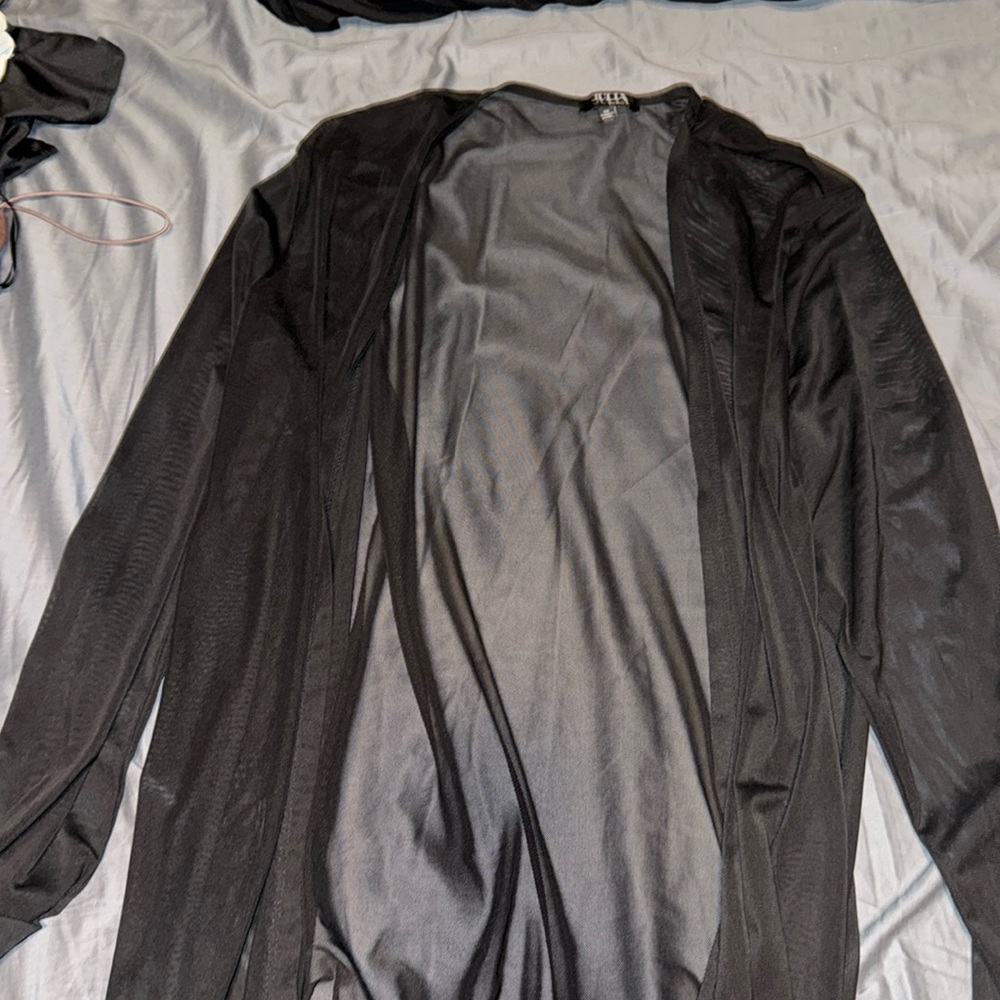 Black transparent cardigan